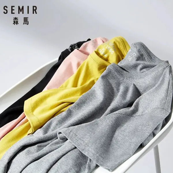 Cotton casual t-shirt with stretch o neck tops