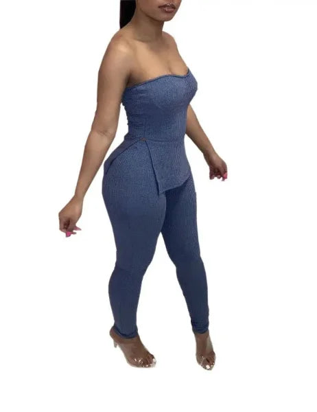 Sexy and Comfortable 2-Piece Loungewear Set for Stylish Relaxation - Himpall