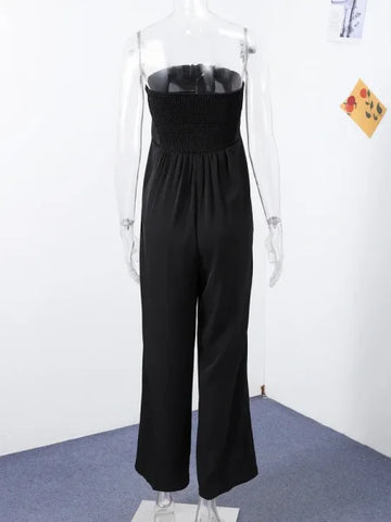 Sexy Backless Off-Shoulder Jumpsuit – Women’s Wide Leg Outfit