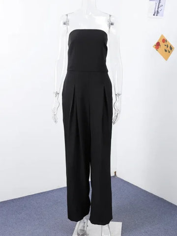 Sexy Backless Off-Shoulder Jumpsuit – Women’s Wide Leg Outfit