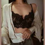 Sexy lace French new strappy bra backless underwear women’s retro thin vest bra