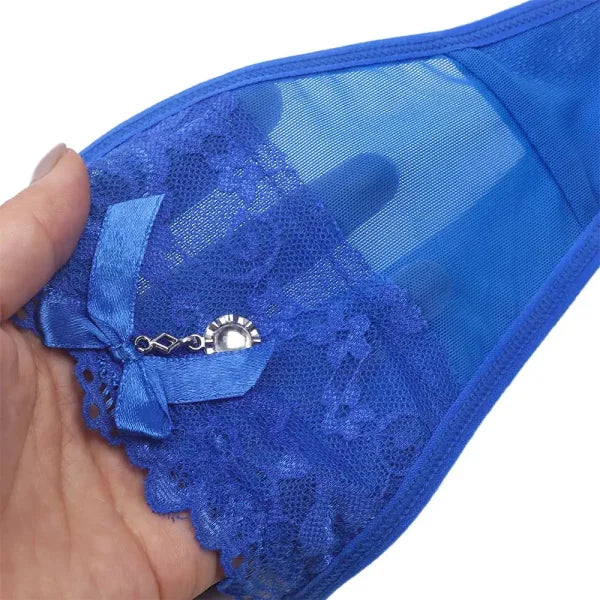 Sexy Lace Pearl Thong – Women’s Adjustable Embroidered Lingerie - Himpall