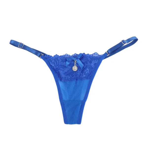 Sexy Lace Pearl Thong – Women’s Adjustable Embroidered Lingerie - Himpall