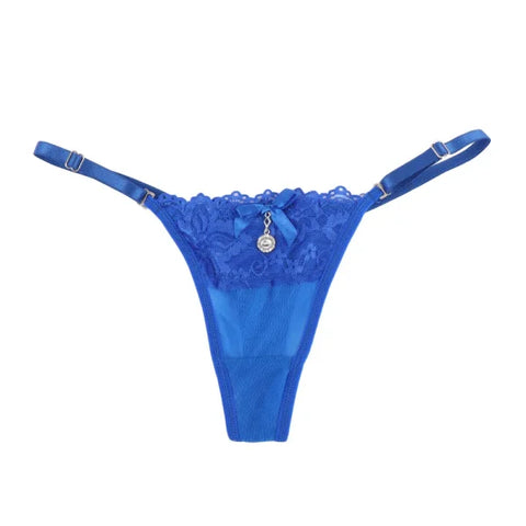 Sexy Lace Pearl Thong – Women’s Adjustable Embroidered Lingerie - Himpall