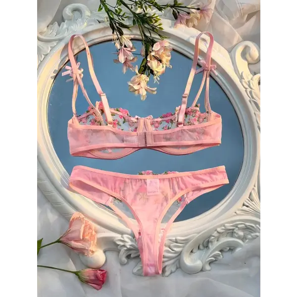 Sexy Lingerie Women Thin Transparent Lace See Through Female Erotic Underwear Bra And Panty Set Sleepwear Suit