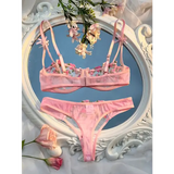 Sexy Lingerie Women Thin Transparent Lace See Through Female Erotic Underwear Bra And Panty Set Sleepwear Suit