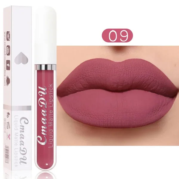 Sexy Long-Lasting Velvet Matte Lip Gloss – Liquid Lipstick for Women, Nonstick Cup, Waterproof Red Lip Makeup - Himpall