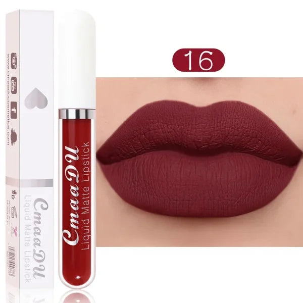 Sexy Long-Lasting Velvet Matte Lip Gloss – Liquid Lipstick for Women, Nonstick Cup, Waterproof Red Lip Makeup - Himpall