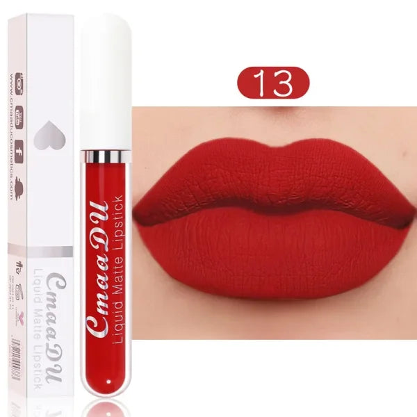 Sexy Long-Lasting Velvet Matte Lip Gloss – Liquid Lipstick for Women, Nonstick Cup, Waterproof Red Lip Makeup - Himpall
