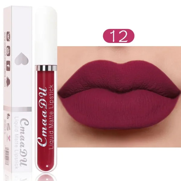 Sexy Long-Lasting Velvet Matte Lip Gloss – Liquid Lipstick for Women, Nonstick Cup, Waterproof Red Lip Makeup - Himpall