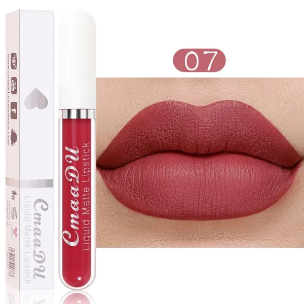Sexy Long-Lasting Velvet Matte Lip Gloss – Liquid Lipstick for Women, Nonstick Cup, Waterproof Red Lip Makeup - Himpall