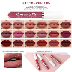 Sexy Long-Lasting Velvet Matte Lip Gloss – Liquid Lipstick for Women, Nonstick Cup, Waterproof Red Lip Makeup - Himpall
