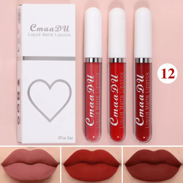 Sexy Long-Lasting Velvet Matte Lip Gloss – Liquid Lipstick for Women, Nonstick Cup, Waterproof Red Lip Makeup - Himpall