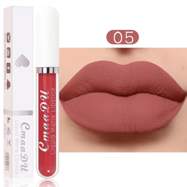 Sexy Long-Lasting Velvet Matte Lip Gloss – Liquid Lipstick for Women, Nonstick Cup, Waterproof Red Lip Makeup - Himpall