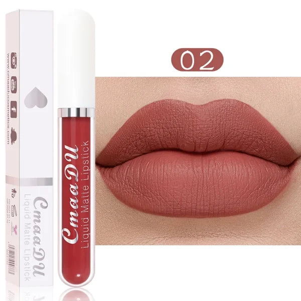 Sexy Long-Lasting Velvet Matte Lip Gloss – Liquid Lipstick for Women, Nonstick Cup, Waterproof Red Lip Makeup - Himpall