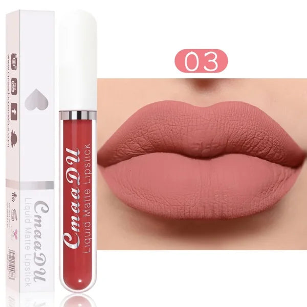 Sexy Long-Lasting Velvet Matte Lip Gloss – Liquid Lipstick for Women, Nonstick Cup, Waterproof Red Lip Makeup - Himpall