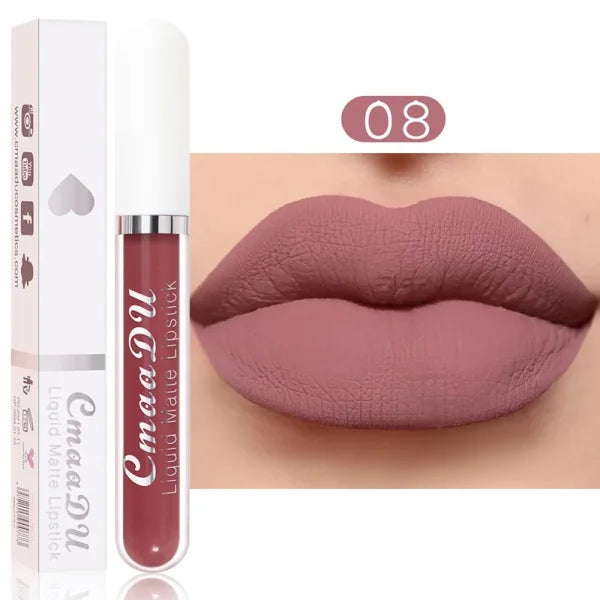 Sexy Long-Lasting Velvet Matte Lip Gloss – Liquid Lipstick for Women, Nonstick Cup, Waterproof Red Lip Makeup - Himpall