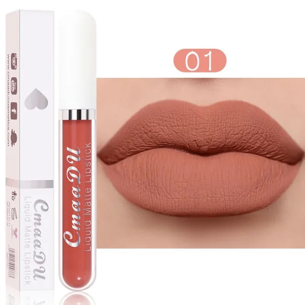 Sexy Long-Lasting Velvet Matte Lip Gloss – Liquid Lipstick for Women, Nonstick Cup, Waterproof Red Lip Makeup - Himpall