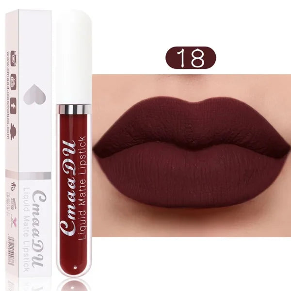 Sexy Long-Lasting Velvet Matte Lip Gloss – Liquid Lipstick for Women, Nonstick Cup, Waterproof Red Lip Makeup - Himpall