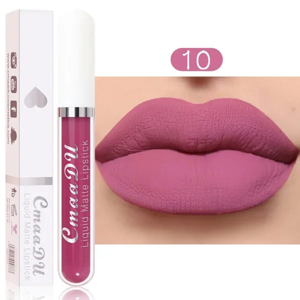 Sexy Long-Lasting Velvet Matte Lip Gloss – Liquid Lipstick for Women, Nonstick Cup, Waterproof Red Lip Makeup - Himpall