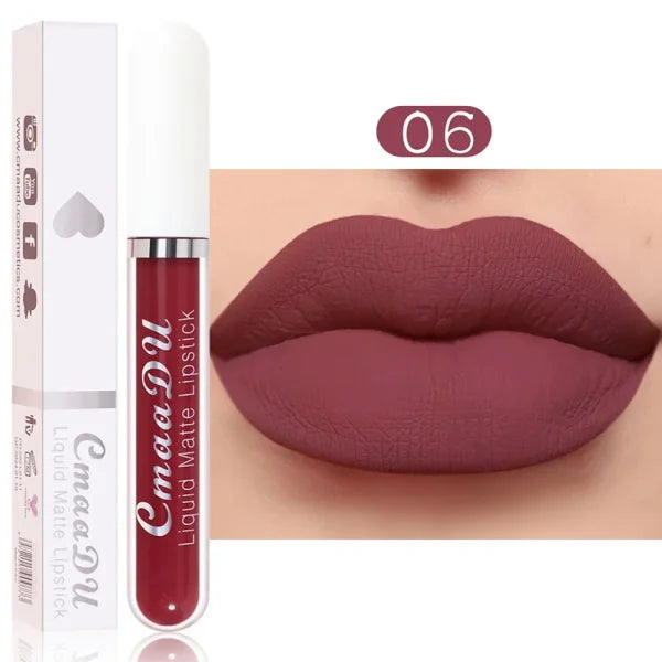 Sexy Long-Lasting Velvet Matte Lip Gloss – Liquid Lipstick for Women, Nonstick Cup, Waterproof Red Lip Makeup - Himpall