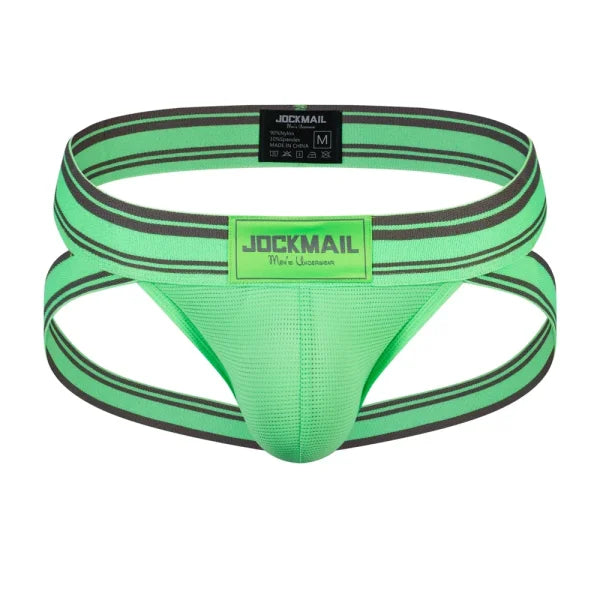 Sexy Men’s Jockstrap Briefs - Quick Dry Nylon Swimwear Bikini Tanga Slip - 242Green / M