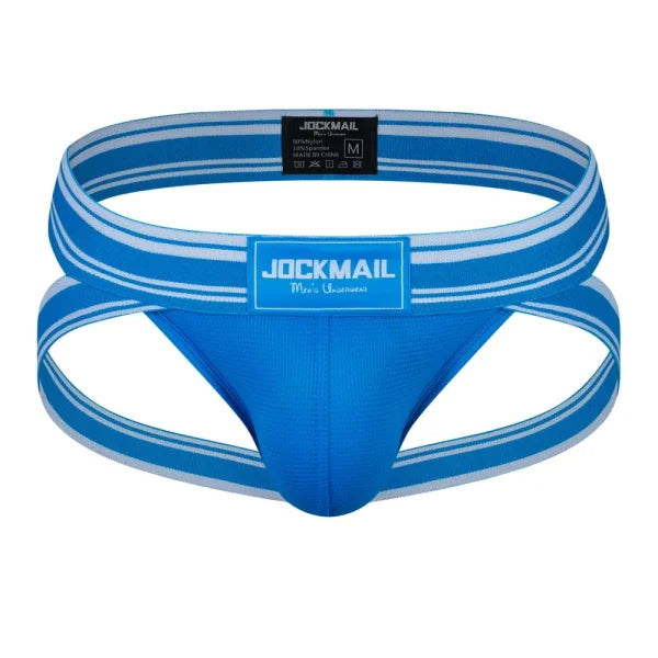 Sexy Men’s Jockstrap Briefs - Quick Dry Nylon Swimwear Bikini Tanga Slip - 242blue / M