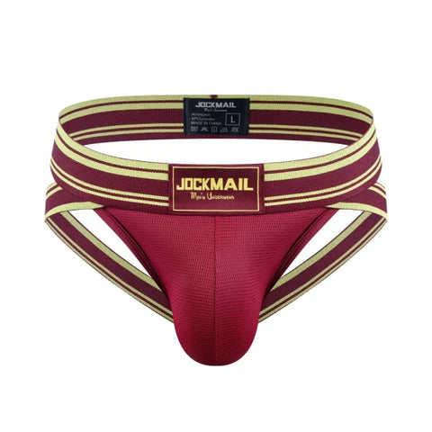 Sexy Men’s Jockstrap Briefs - Quick Dry Nylon Swimwear Bikini Tanga Slip - 242Maroon / M
