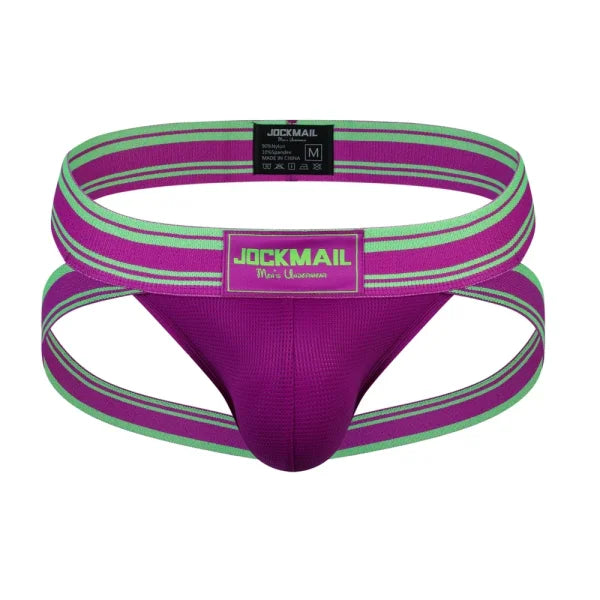 Sexy Men’s Jockstrap Briefs - Quick Dry Nylon Swimwear Bikini Tanga Slip - 242purple / M
