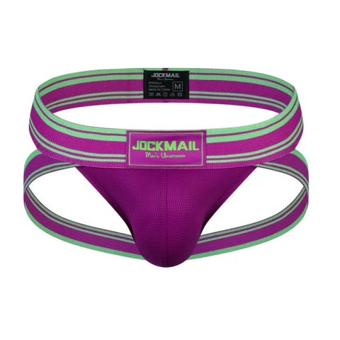 Sexy Men’s Jockstrap Briefs - Quick Dry Nylon Swimwear Bikini Tanga Slip - 242purple / M