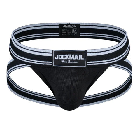 Sexy Men’s Jockstrap Briefs - Quick Dry Nylon Swimwear Bikini Tanga Slip - 242black / XL