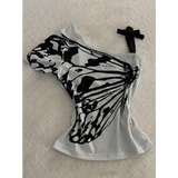 Sexy Off shoulder Summer T shirt Women Korean Harajuku Aesthetic Print Short sleeve Body Tops Female Tees Cotton Front