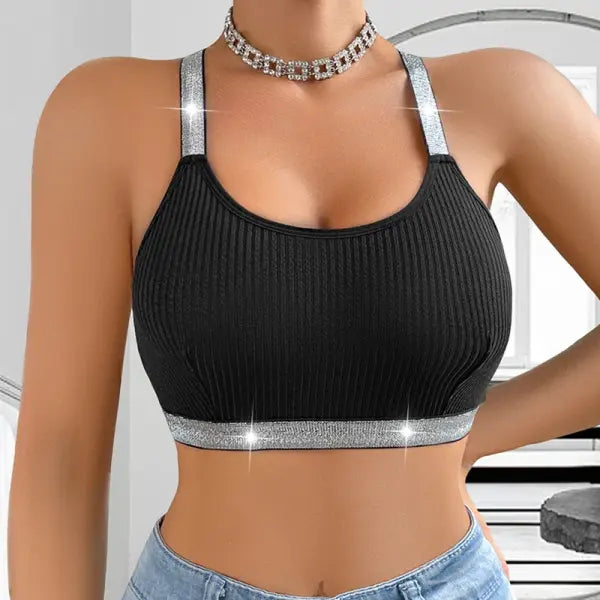Sexy Ribbed Sportswear Fitness Women Underwear Yoga Tanks Top Backless Lingerie Lady Bras Comfortable Push Up Chic