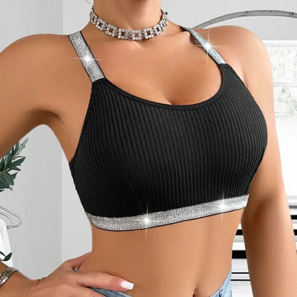 Sexy Ribbed Sportswear Fitness Women Underwear Yoga Tanks Top Backless Lingerie Lady Bras Comfortable Push Up Chic