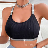 Sexy Ribbed Sportswear Fitness Women Underwear Yoga Tanks Top Backless Lingerie Lady Bras Comfortable Push Up Chic