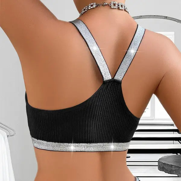 Sexy Ribbed Sportswear Fitness Women Underwear Yoga Tanks Top Backless Lingerie Lady Bras Comfortable Push Up Chic