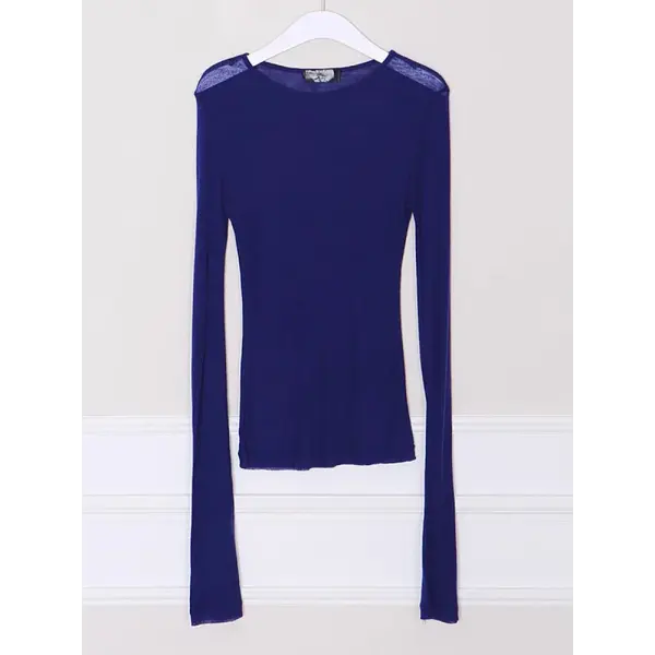 Sexy See-through Women T-Shirt Long Sleeve Korean Style Slim Basic Elasticity Tshirt Top Women’s Clothing Solid T