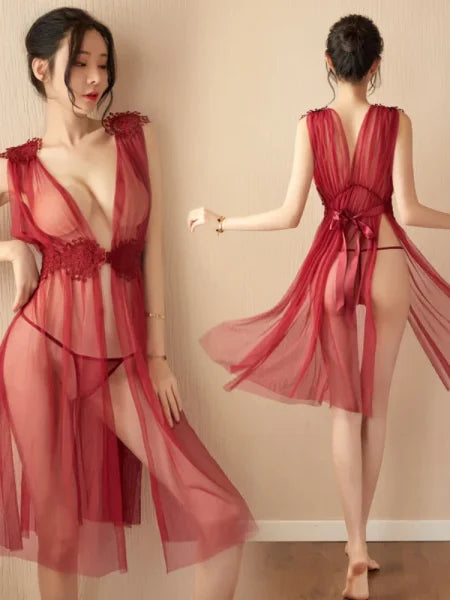 Sexy Transparent Nightgown for Women – Long Babydoll Lingerie & Evening Wear - Himpall