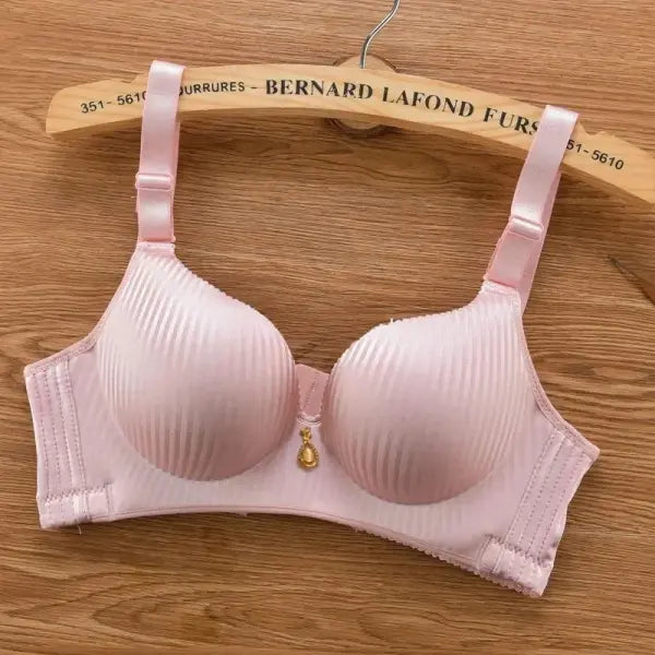 Sexy Wireless Push Up Bra No Steel Ring Seamless 8cm Thick Padded Lingerie for Women Comfort Adjustable Straps - Pink