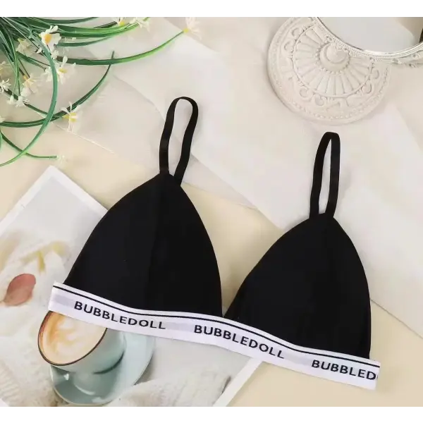 Sexy Women Bra Wire Free Brassiere Push Up Lingerie French Triangle Cup Bra Underwear Thread Top Female Intimates