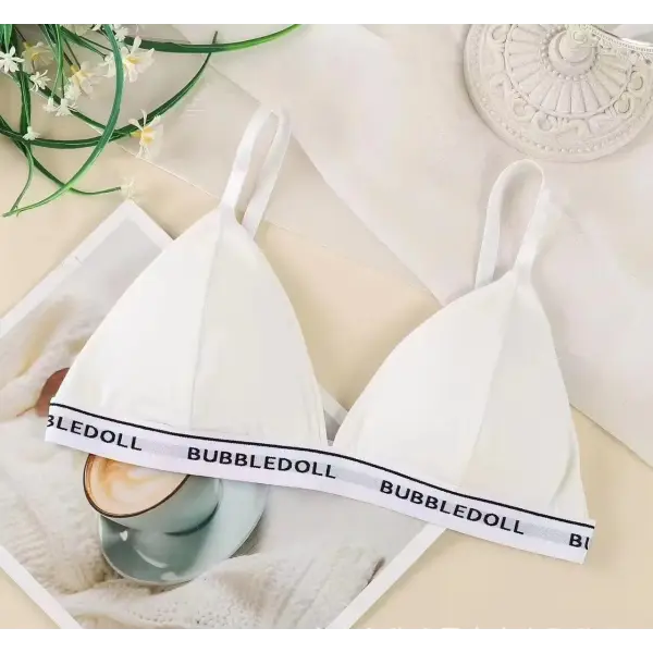 Sexy Women Bra Wire Free Brassiere Push Up Lingerie French Triangle Cup Bra Underwear Thread Top Female Intimates