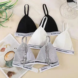 Sexy Women Bra Wire Free Brassiere Push Up Lingerie French Triangle Cup Bra Underwear Thread Top Female Intimates