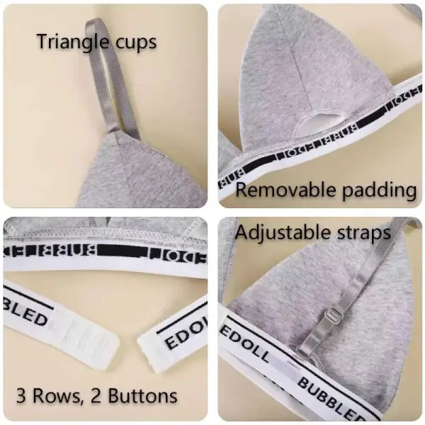 Sexy Women Bra Wire Free Brassiere Push Up Lingerie French Triangle Cup Bra Underwear Thread Top Female Intimates