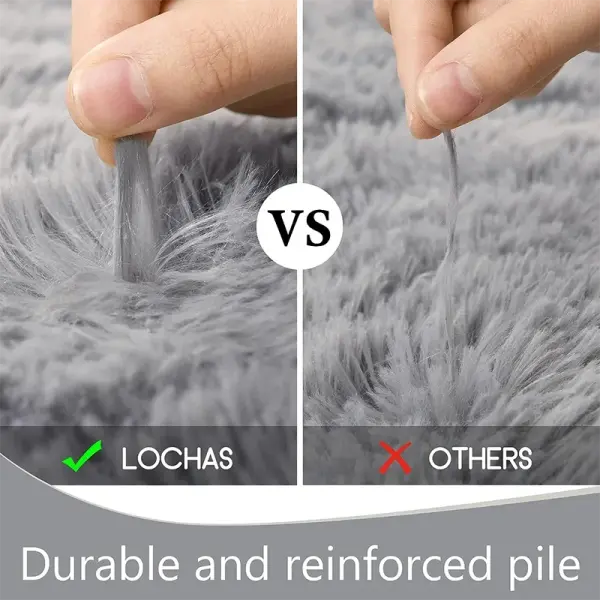 Modern Rugs Design Solid Color Living Room Plush Shaggy Area Gray Rug