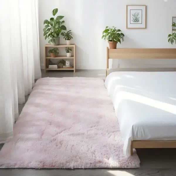 Modern Rugs Design Solid Color Living Room Plush Shaggy Area Gray Rug - Light Pink / Customized / China Mainland