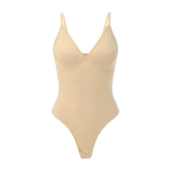 Shapewear for Women – Tummy Control Seamless Bodysuit Thong - Beige / XXL / United States