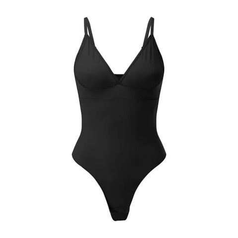 Shapewear for Women – Tummy Control Seamless Bodysuit Thong - black / S / United States
