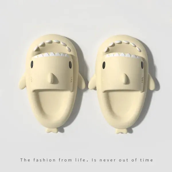 Shark EVA Material Slippers Cute Non-slip Beach Sandals - beige / 34-35