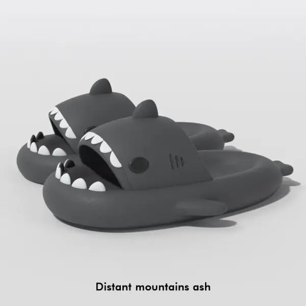 Shark EVA Material Slippers Cute Non-slip Beach Sandals - dark gray / 38-39
