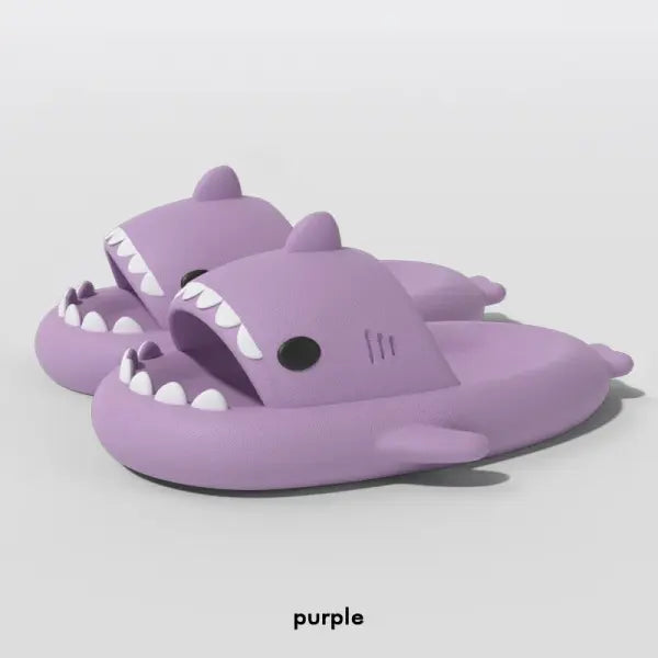 Shark EVA Material Slippers Cute Non-slip Beach Sandals - purple / 38-39